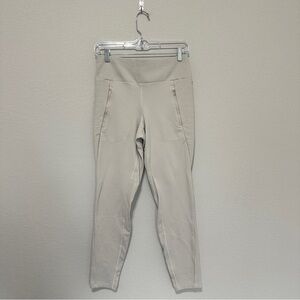 Athleta Peak Hybrid Fleece‎ Tight Size Small White Gray Warm Travel Outdoor